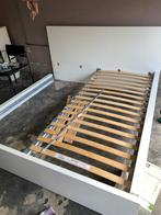 Mälm bedframe, hoog met 4 lades, wit, met Luroy lattenbodem, Ophalen, Zo goed als nieuw, Wit