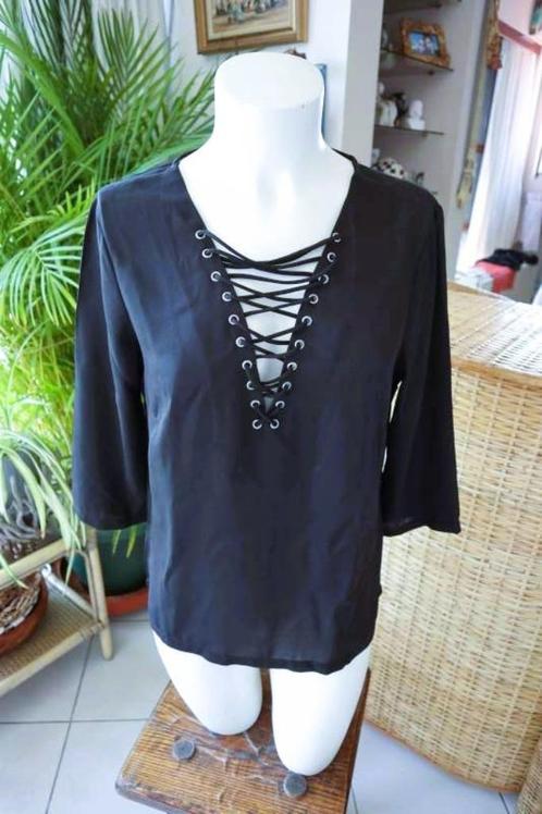 leuk zwart praktisch uniek shirt blouse, Kleding | Dames, Blouses en Tunieken, Zo goed als nieuw, Maat 38/40 (M), Zwart, Ophalen of Verzenden
