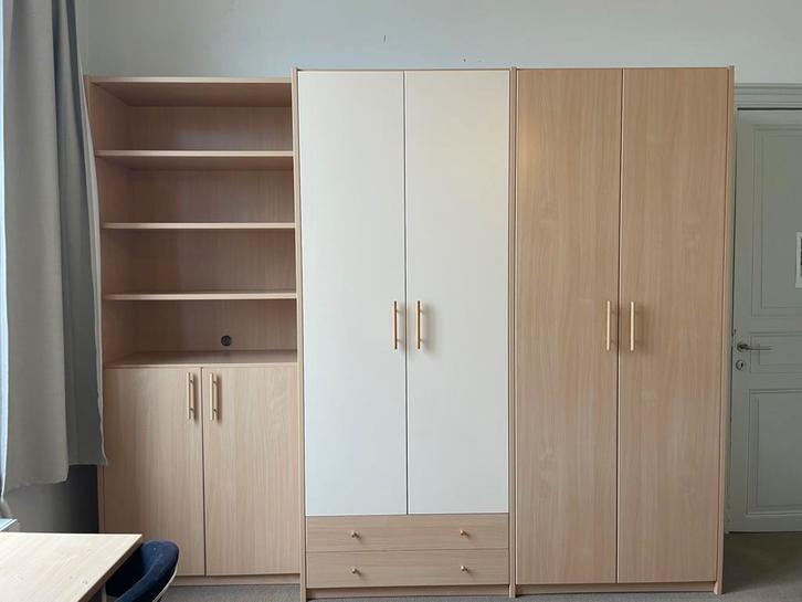 Houten wand kast, Huis en Inrichting, Kasten | Boekenkasten, Zo goed als nieuw, 200 cm of meer, 200 cm of meer, 50 tot 75 cm, Met lade(s)