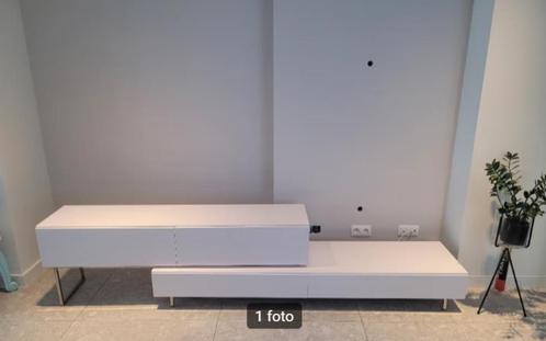 TV meubel- moduleerbaar - Wit Gelakt, Huis en Inrichting, Kasten |Televisiemeubels, Gebruikt, Minder dan 100 cm, 150 tot 200 cm