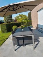 Tuintafel met blad in natuursteen | 216 x 100cm | 6 stoelen, Tuin en Terras, Ophalen, Aluminium, Tuinset, Eettafel