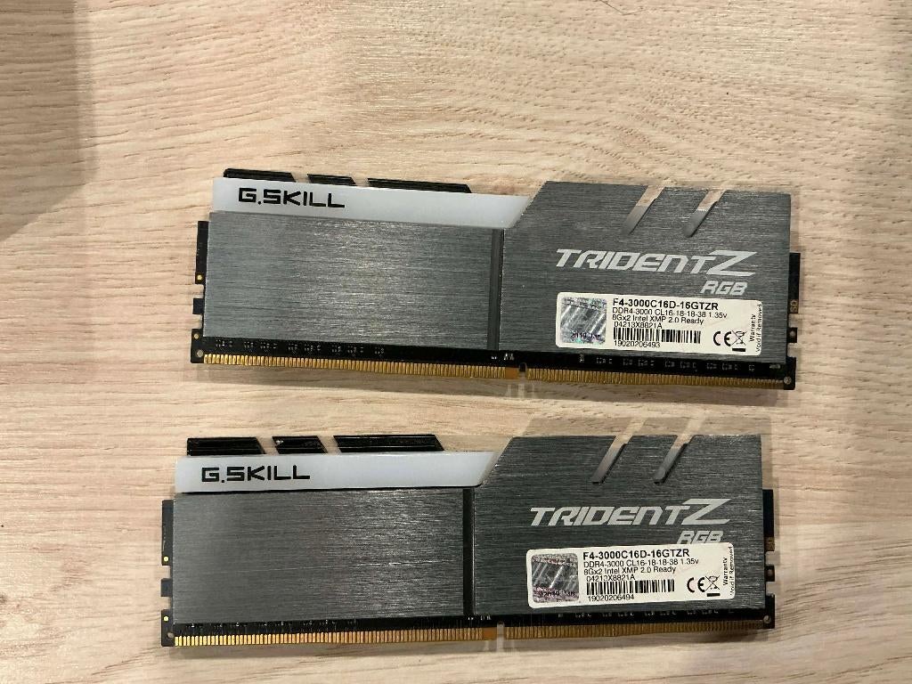 G.Skill Trident Z DDR4 16GB (2x8GB) 3000MHz à vendre, Informatique & Logiciels, Mémoire RAM, Enlèvement ou Envoi, Utilisé, DDR4