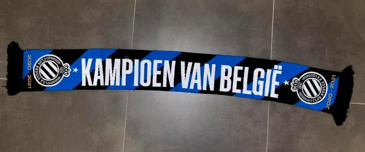 Sjaal Club Brugge 2020-2021 Kampioen van België Back to back, Verzamelen, Sportartikelen en Voetbal, Zo goed als nieuw, Vaantje of Sjaal