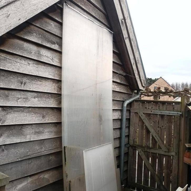 Polycarbonaat kanaalplaat 16 mm driehoekstructuur, Doe-het-zelf en Bouw, Platen en Panelen, Gebruikt, Overige materialen, Minder dan 20 mm