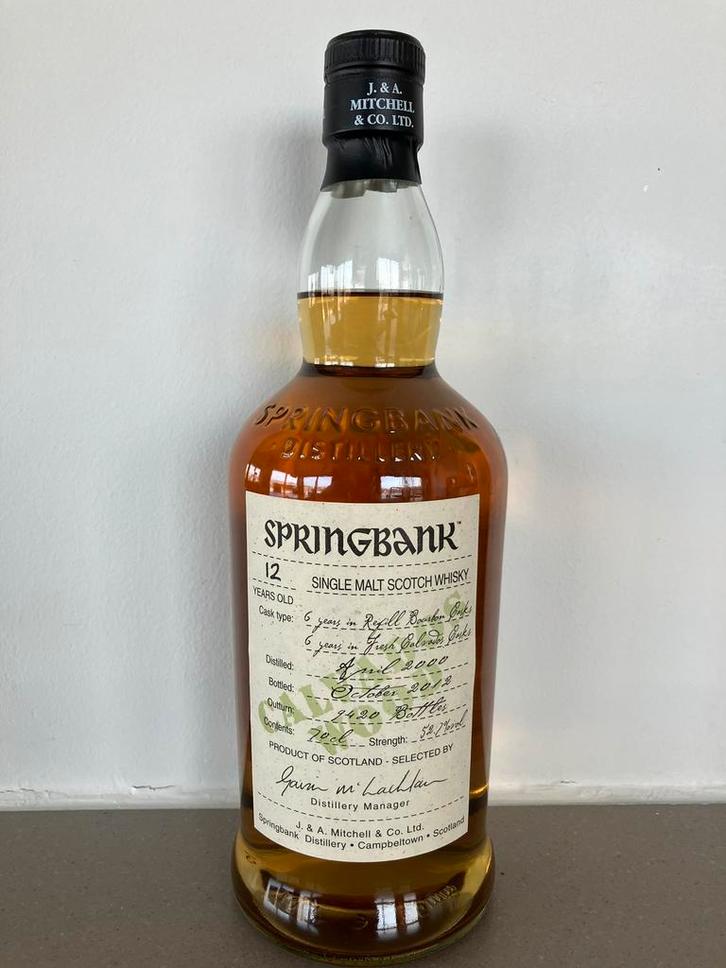 SPRINGBANK 2000 12YO CALVADOS WOOD (52.7%), Verzamelen, Wijnen, Ophalen