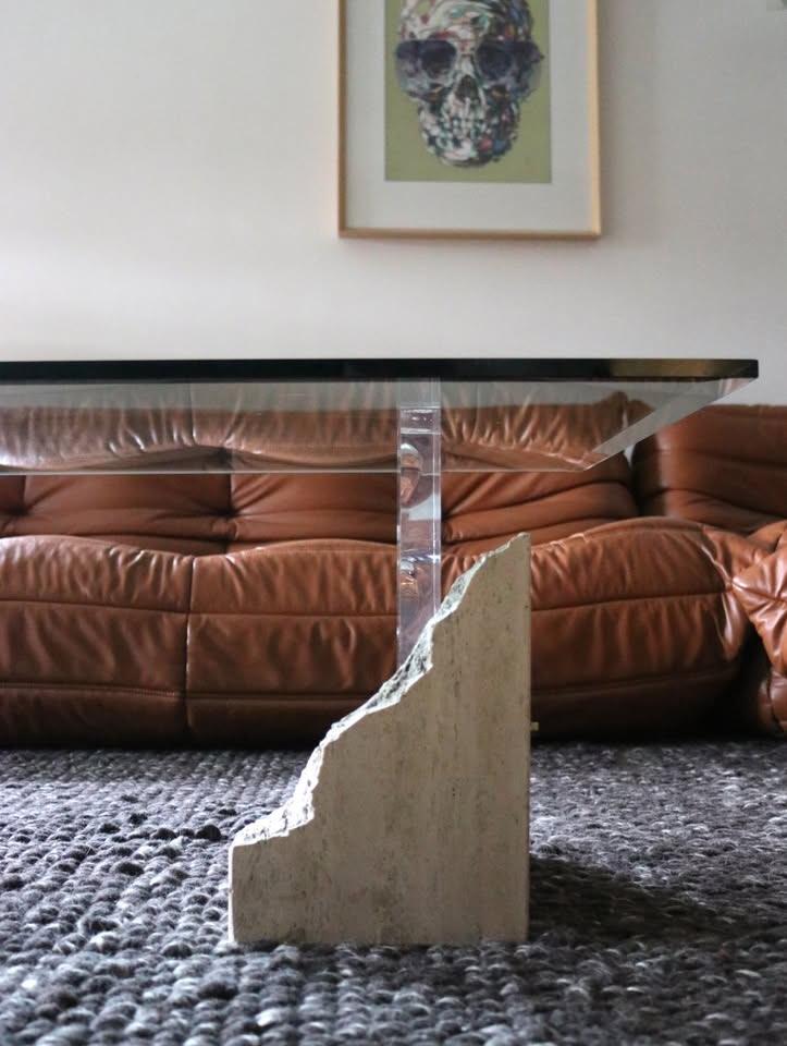 Travertin coffee table - Vintage salontafel, Ophalen