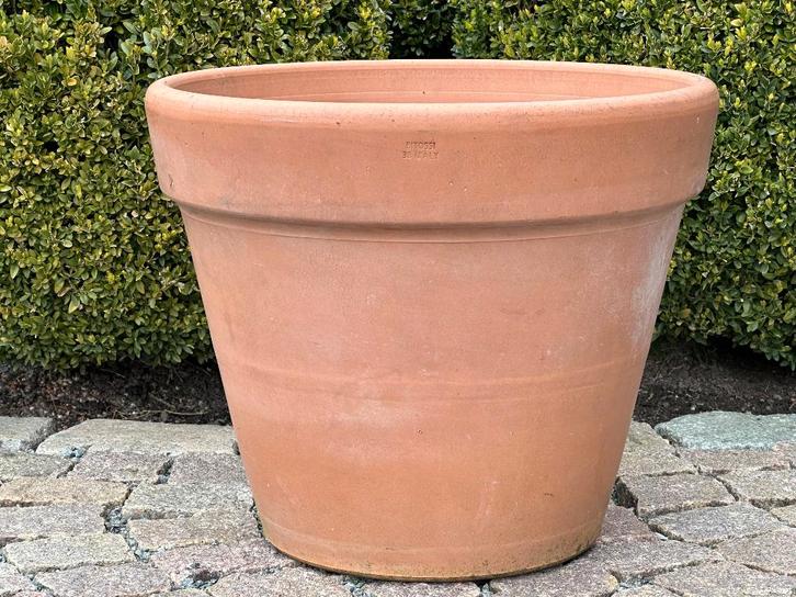 Italiaanse terracotta bloempot - Bitossi 38 - vorstbestendig, Tuin en Terras, Bloempotten, Terracotta, Binnen, Balkon, Tuin, Rond
