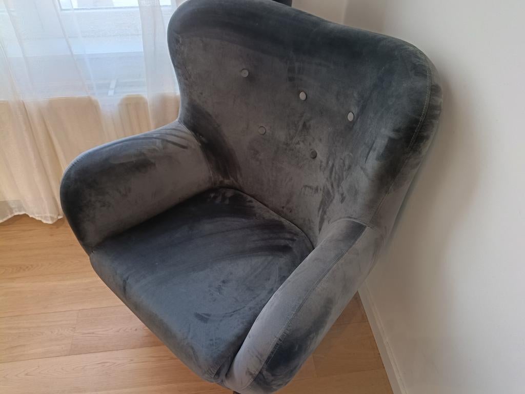 Fauteuil velours gris, Maison & Meubles, Canapés | Sofas & Chaises Longues, Enlèvement