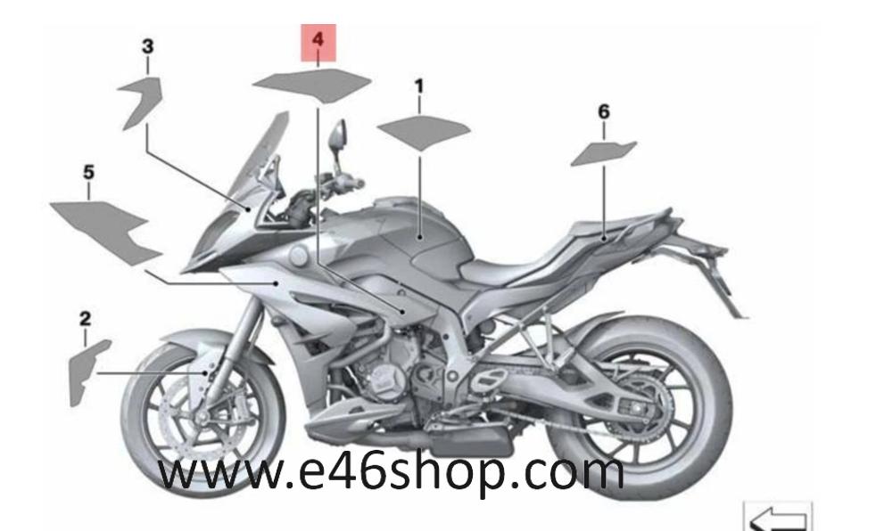 RECHTER ZIJKAP STIKKER BMW S1000XR OE 51148388998, Neuf, -, -, -