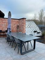 Set de table de jardin avec parasol, Jardin & Terrasse, Chaise, Salons de jardin, Aluminium, 8 places