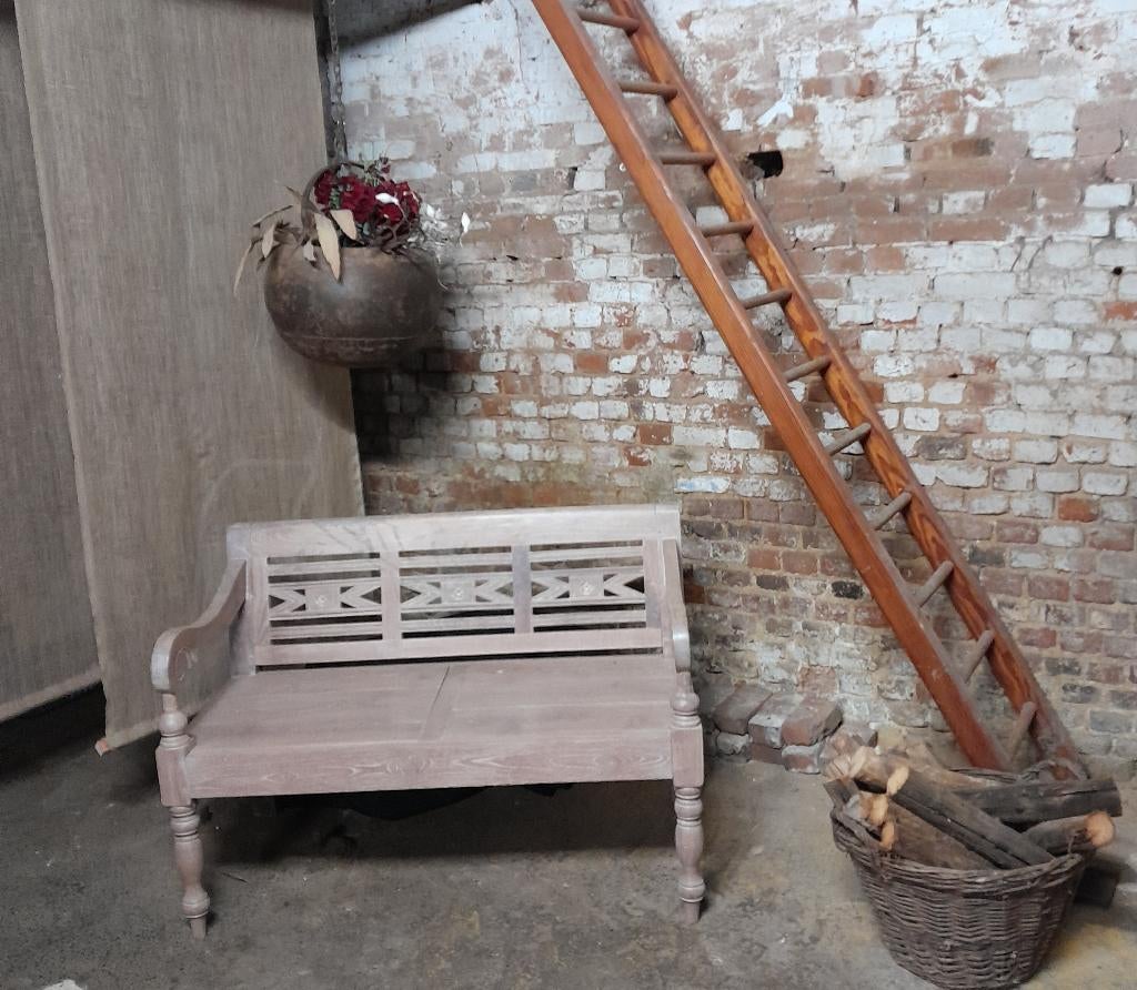 Teakhouten bank voor binnen of buiten, Ophalen, Nieuw