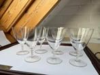 Verres cristal fin, 7 pièces, pied taillé, très bon état, Enlèvement