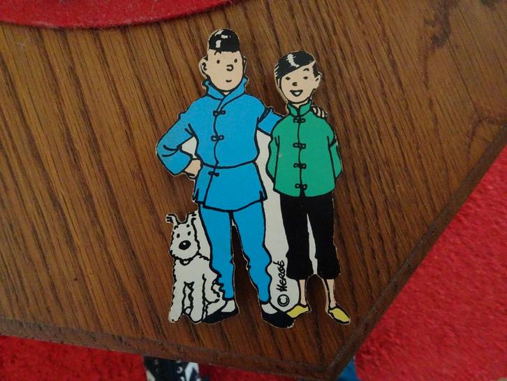 Magnet en bois Trousselier - Tintin et Tchang, Collections, Personnages de BD, Comme neuf, Image, Affiche ou Autocollant, Tintin