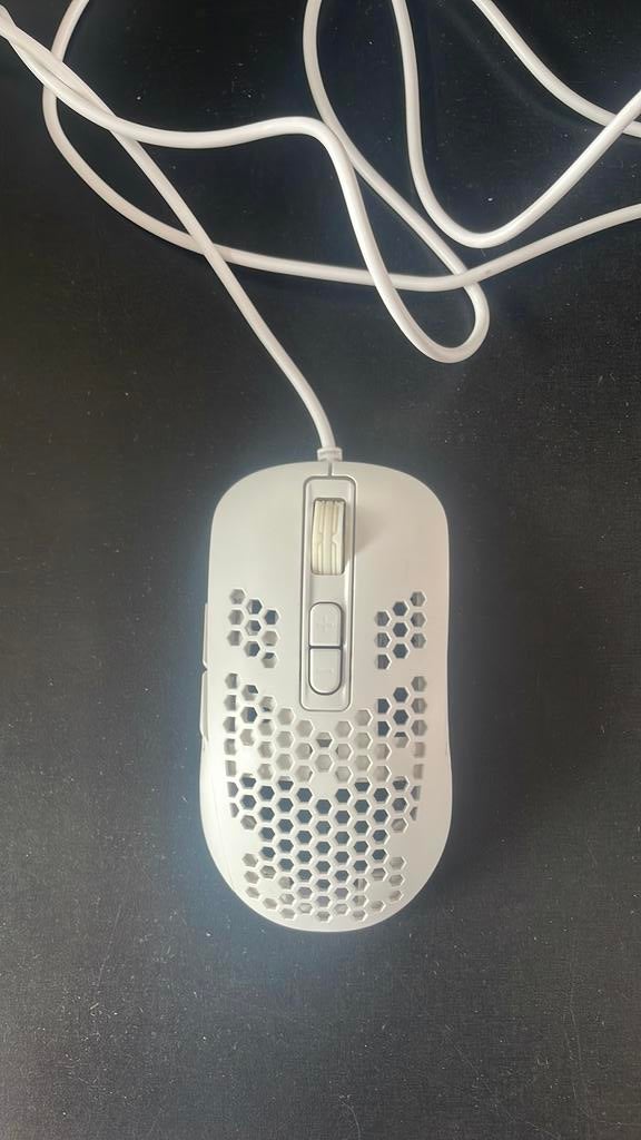 witte superlight gaming muis met sidebuttons, Rechtshandig, Muis, Verzenden, Gaming muis