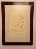 Pentekening naakte vrouw gesigneerd en genummerde oplage, Ophalen