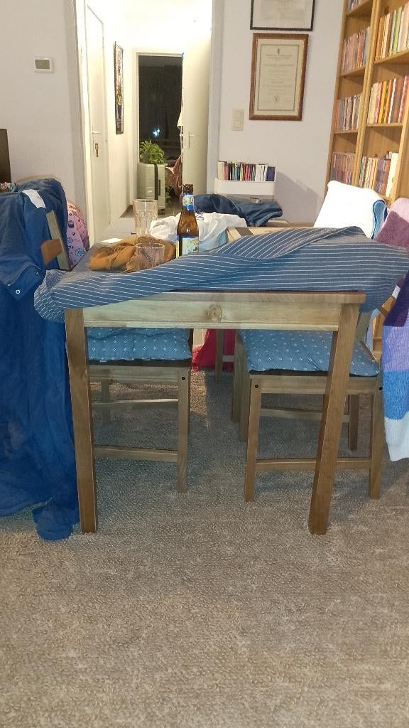 Table et 4 chaises, Maison & Meubles, Tables | Tables à manger, Neuf, 100 à 150 cm, Quatre personnes, Carré