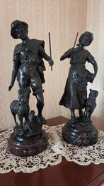 Bronzen herder en herderinneke, Antiek en Kunst, Ophalen