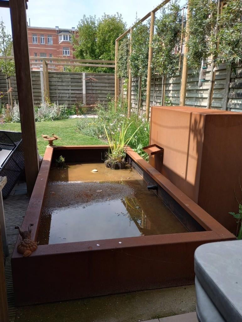 Complete siervijver uit cortenstaal, Ophalen, Gebruikt, Overige materialen, Fontein