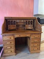 Vintage rolltop bureau in massief hout, Ophalen, Gebruikt, Bureau