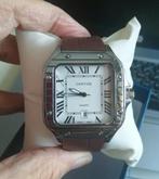 Cartier Santos 42 mmBracelet de montre en cuir marron, Autres marques, Enlèvement ou Envoi, Cuir, Acier