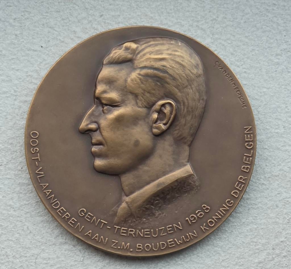 médaille Roi Baudouin/Reine Juliana Gand-Terneuzen, Enlèvement ou Envoi, Bronze