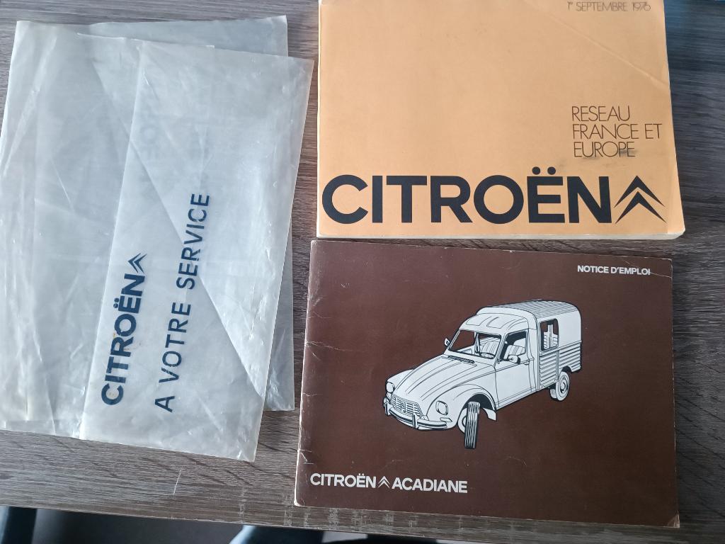 Notice d'emploi avec pochette + livret   Citroën Acadiane, Envoi