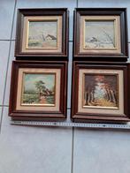 4 schilderij de 4 seizoen  25 X 25 cm 15 euro voor 4 stuks, Antiek en Kunst, Ophalen of Verzenden