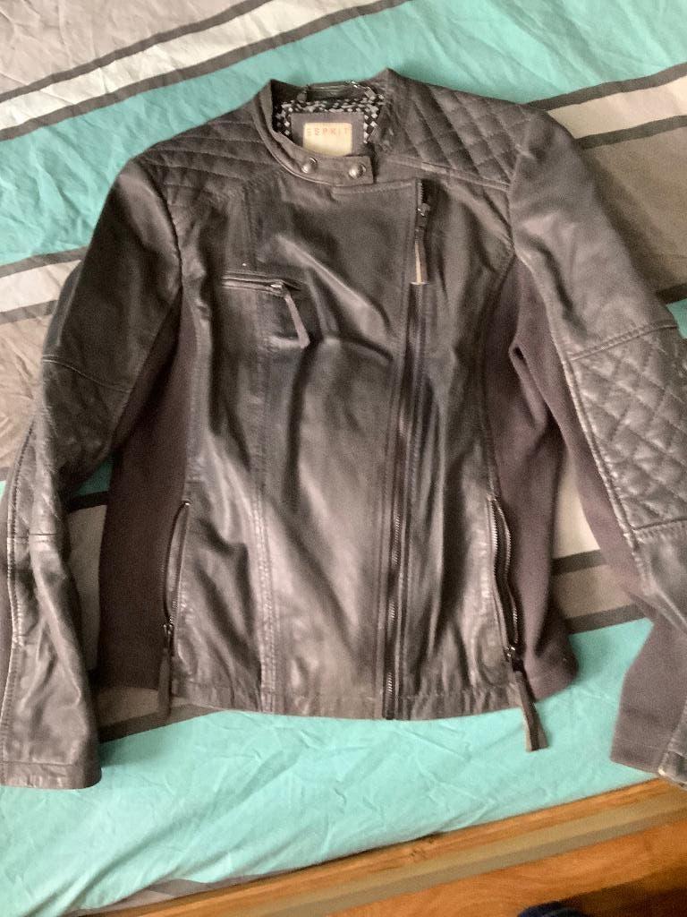 Veste en cuir gris, Enlèvement ou Envoi, Comme neuf, Taille 38/40 (M), Gris
