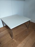 vierkant salontafeltje, geschilderd, chrome poten, Huis en Inrichting, Tafels | Salontafels, Ophalen, Gebruikt, 50 tot 100 cm