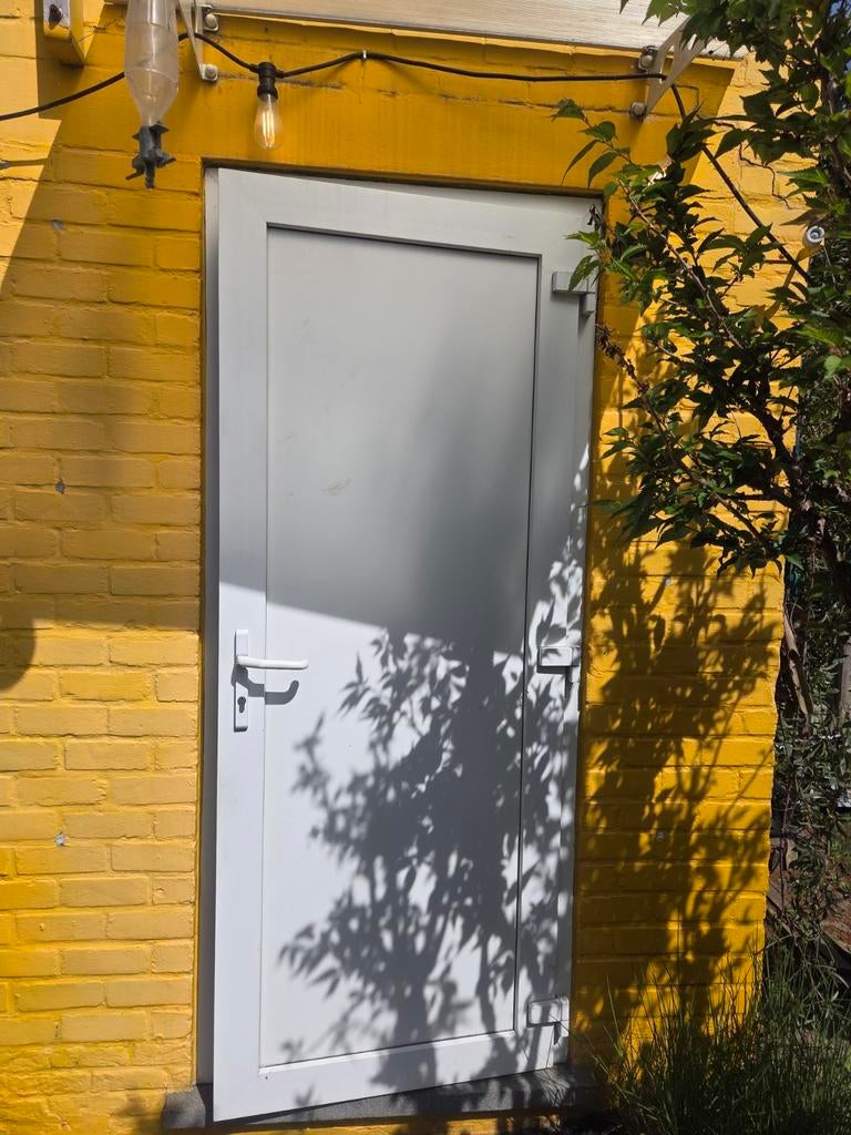 Porte en PVC blanc, Bricolage & Construction, Enlèvement, Utilisé, Blanc, 200 cm ou plus