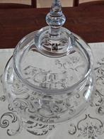 Zeer mooie grote glazen snoep doos met deksel nieuwe staat, Ophalen of Verzenden