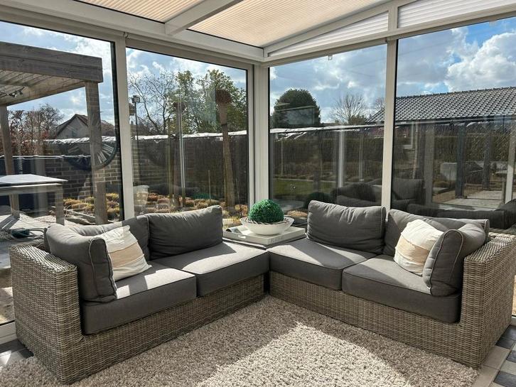 Gratis af te halen: Wicker loungeset! Gereserveerd, Tuin en Terras, Tuinsets en Loungesets, Gebruikt, Loungeset, Wicker, 4 zitplaatsen