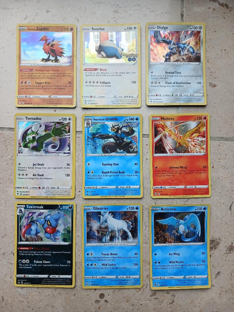 9 Holo Pokémonkaarten, Ophalen of Verzenden, Zo goed als nieuw, Meerdere kaarten, Foil