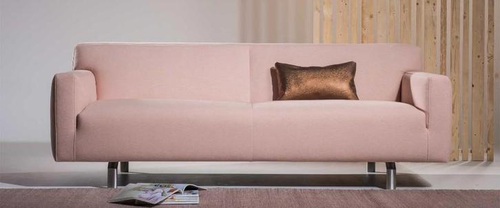 Roze zetel driezitter, Huis en Inrichting, Zetels | Zetels, Gebruikt, Rechte bank, Driepersoons, 150 tot 200 cm, Minder dan 75 cm