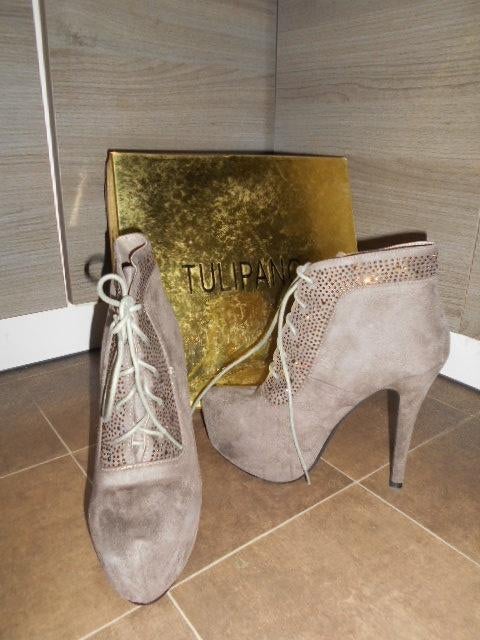 Nieuwe hoge hak plateau enkellaarzen / Maat 37, Kleding | Dames, Ophalen of Verzenden, Nieuw, Bruin