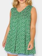 Top / débardeur vert à fleurs blanches, Kleding | Dames, Topjes, Verzenden, Nieuw, Groen, Zonder mouw