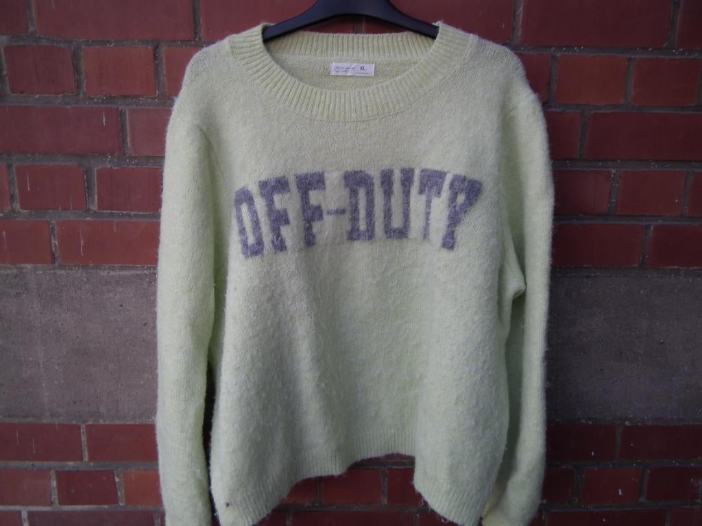 Pull pour femme (XL) coloris vert anis, Taille 46/48 (XL) ou plus grande, Primark, Vert, Porté