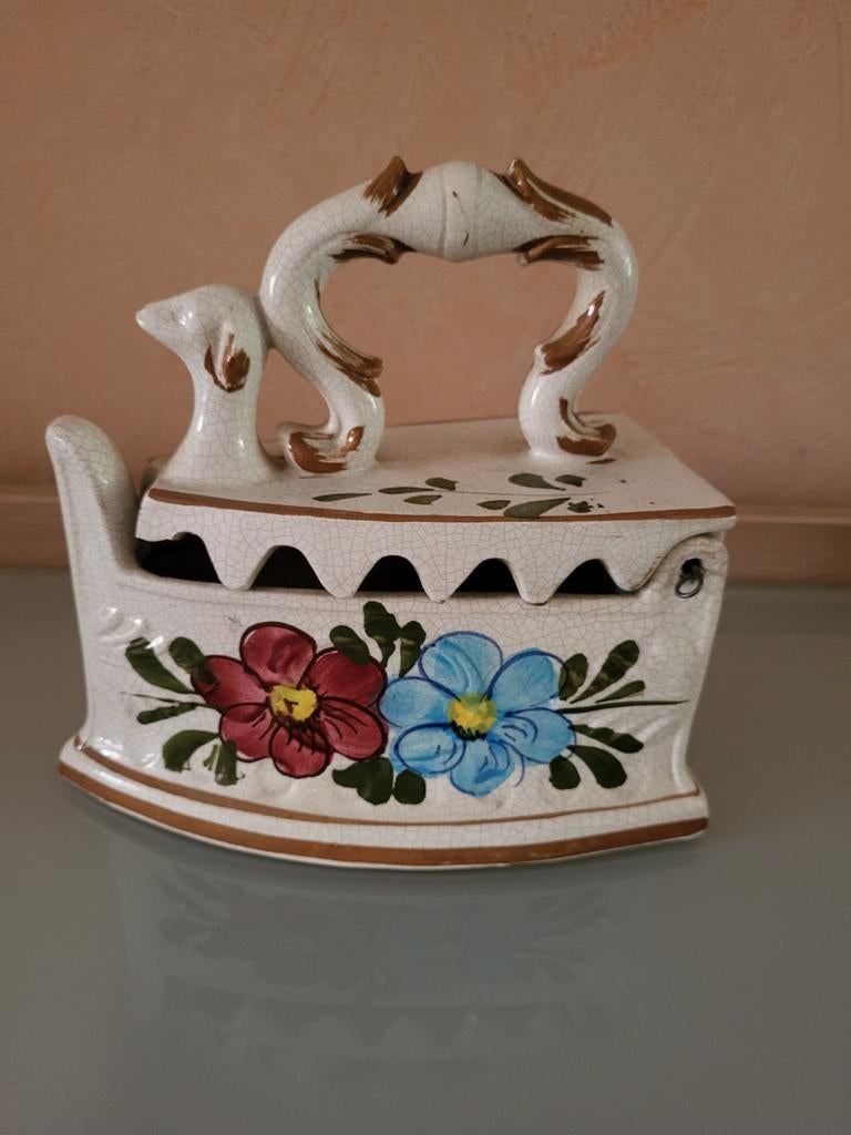 4 décos en céramique avec fleurs en déco, Ophalen of Verzenden