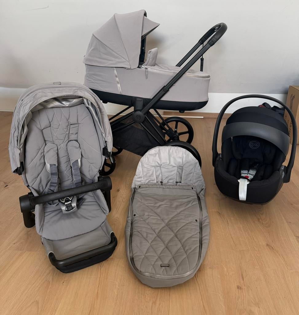 Poussette 3 en 1 Cybex Priam Mirage Grey/Mirage Grey, Enfants & Bébés, Enlèvement, Comme neuf, Poussette