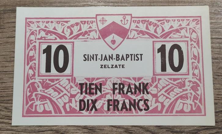 Frais de fondation - 10 Frank Sint-Jan-Baptist Zelzate, Timbres & Monnaies, Billets de banque | Belgique, Billets en vrac, Enlèvement ou Envoi