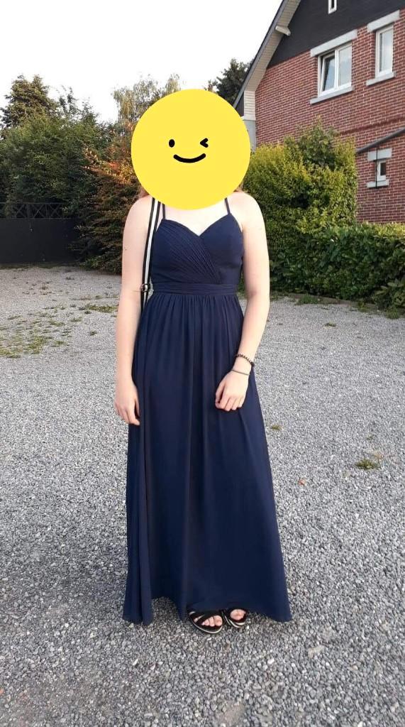 Robe longue fluide bleu marine, fines bretelles :Tonic (L), Vêtements | Femmes, Robes, Comme neuf, Taille 38/40 (M), Bleu, Sous le genou