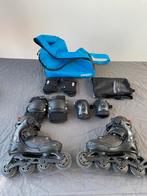 Skates Oxelo maat 32-35 zwart, incl bescherming, Sport en Fitness, Kinderen, Inline skates 4 wielen, Ophalen, Overige merken