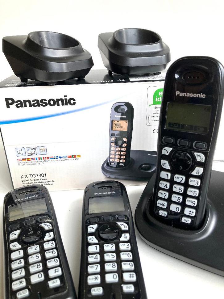 Téléphone sans fil Panasonic – 3 combinés, Télécoms, Téléphones fixes | Combinés & sans fil, Utilisé, 3 combinés, Enlèvement