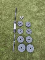 Gewichten, Sport en Fitness, Fitnessmaterialen, Ophalen, Zo goed als nieuw, Rug, Halterset