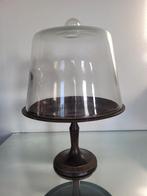 cloche à panettone  verre et pied métal vieille rouille, Enlèvement, Comme neuf, Verre, Autres types