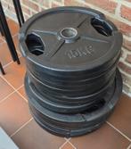 165 kg Olympische Rubberen Haltershijven in zeer goede staat, Ophalen, Gebruikt, Benen, Halterschijven