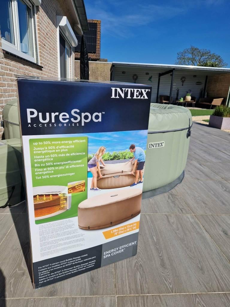 Afdekzeil / cover intex spa energiezuinig ( NIEUW ! ), Tuin en Terras, Bubbelbaden en Hottubs, Ophalen, Nieuw, Afdekzeil