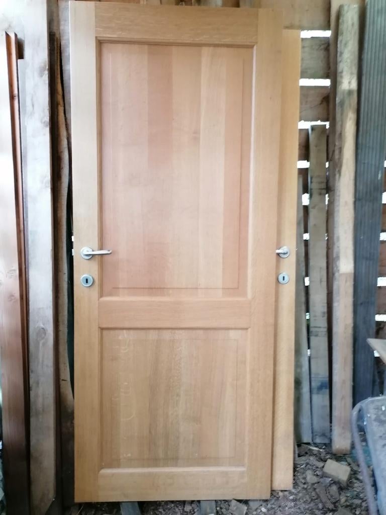 Massieve eiken binnendeuren, Doe-het-zelf en Bouw, Ophalen, 80 tot 100 cm, Binnendeur, Zo goed als nieuw