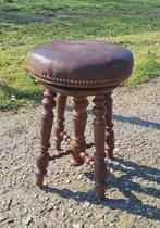 Antieke draaibare piano kruk met draaibare zitting., Enlèvement ou Envoi