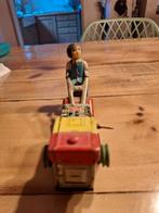 Vintage blikken speelgoed opwindende cultivatortractor met s, Antiek en Kunst, Ophalen of Verzenden